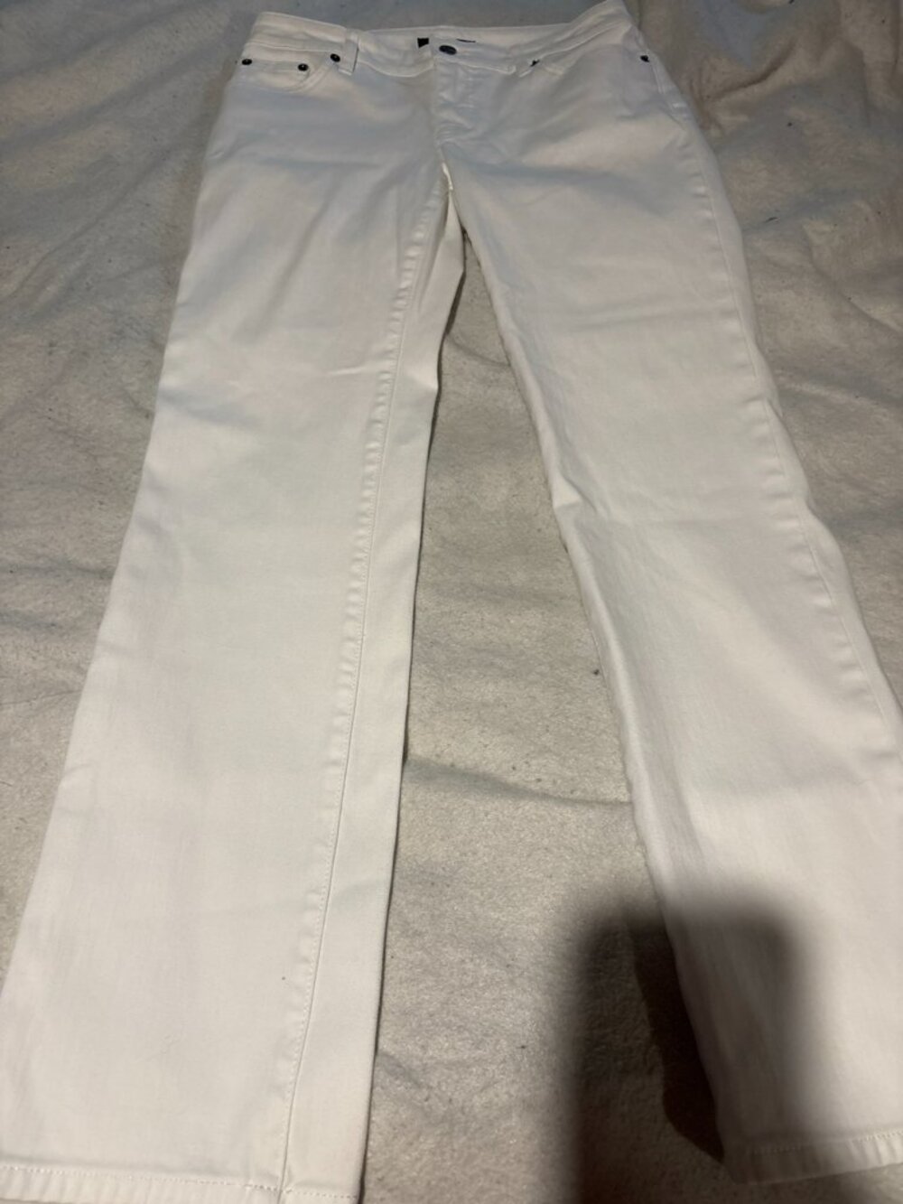 Lauren Ralph Lauren Premier Straight White Jeans Size 4 Mid Rise Stretch Denim C